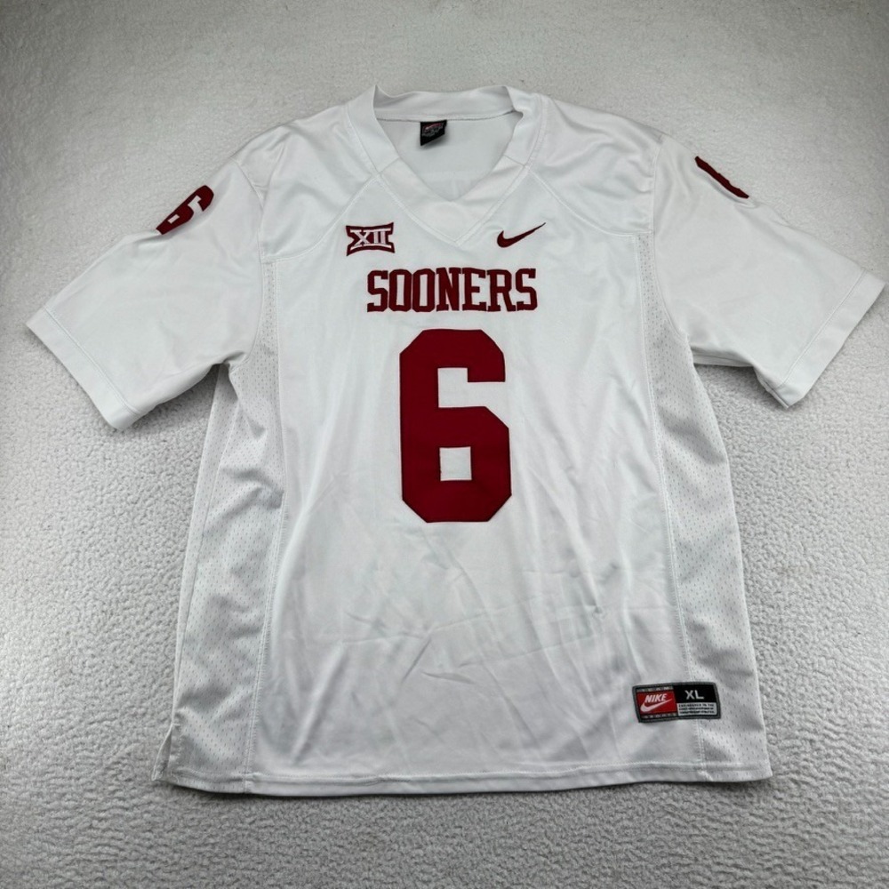 Nike Team Oklahoma Sooners Baker Mayfield Jersey Mens XL White Stitched Big 12